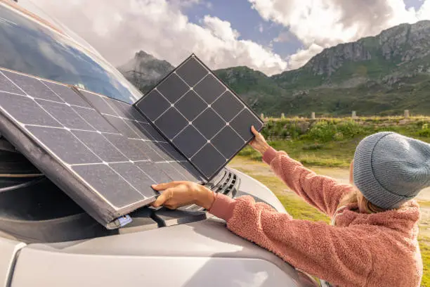 Sustainable solar energy wile camping